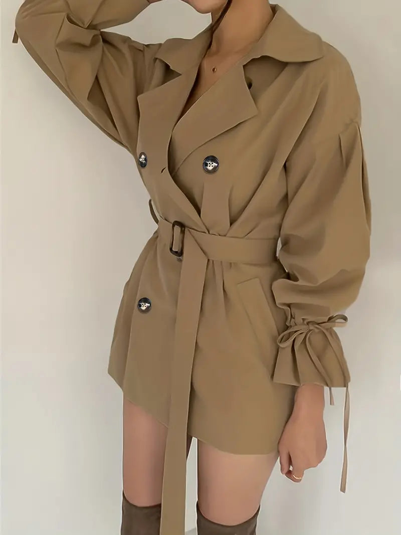 Dames Trenchcoat Jas met Ceintuur en Revers