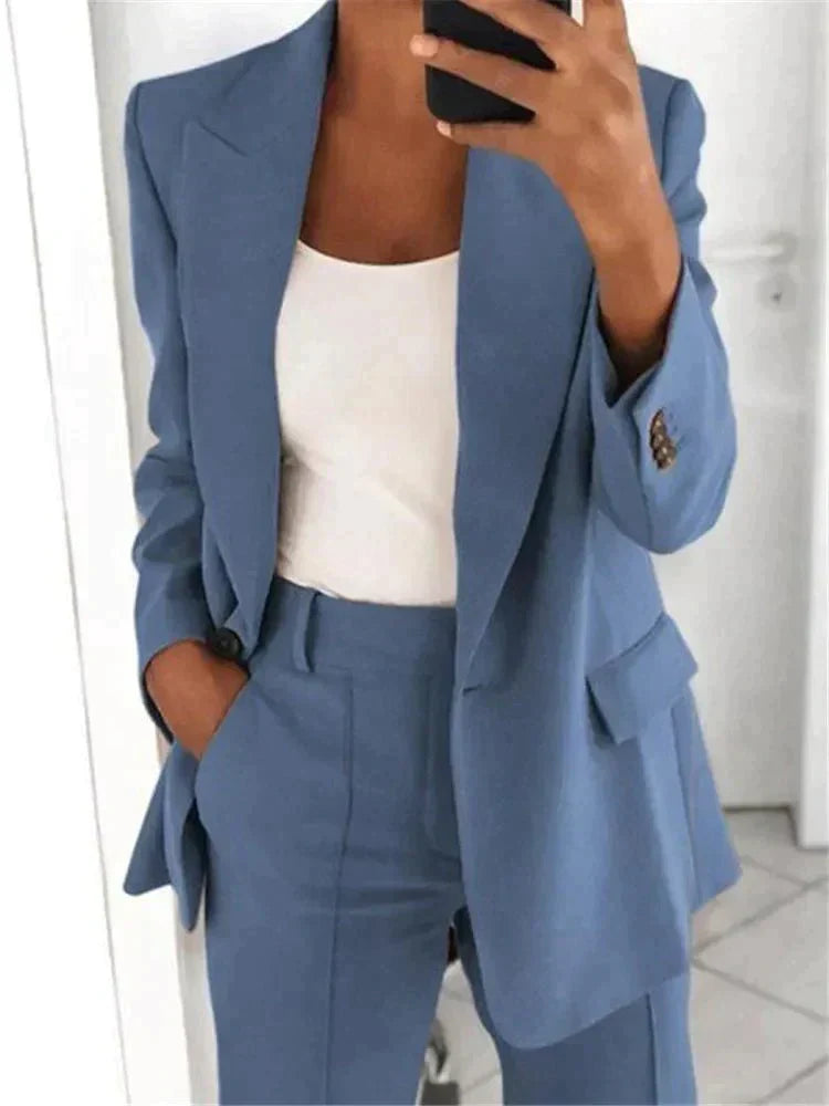 Elegante Blazer en Broek voor Dames - Tweedelige Set