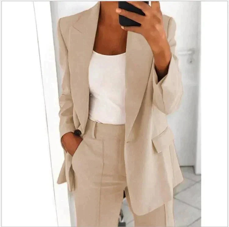 Elegante Blazer en Broek voor Dames - Tweedelige Set