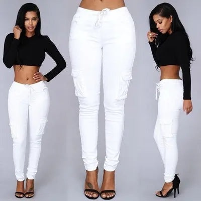 High-Waisted Skinny Cargo Pants