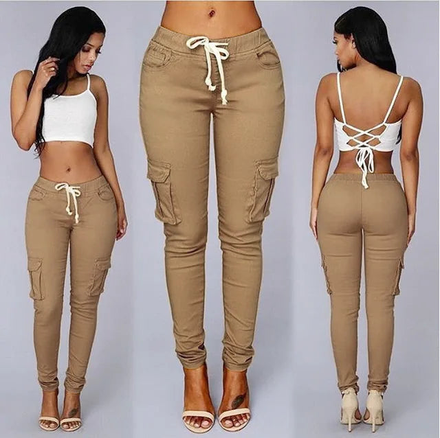 High-Waisted Skinny Cargo Pants