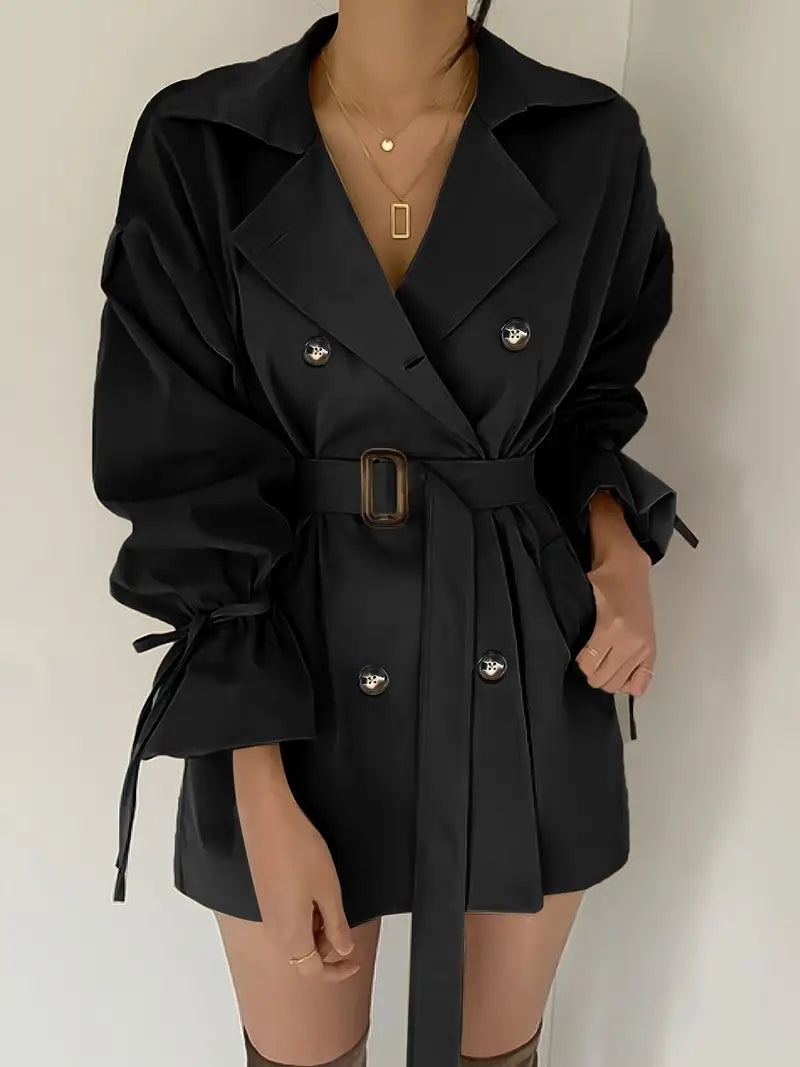 Dames Trenchcoat Jas met Ceintuur en Revers