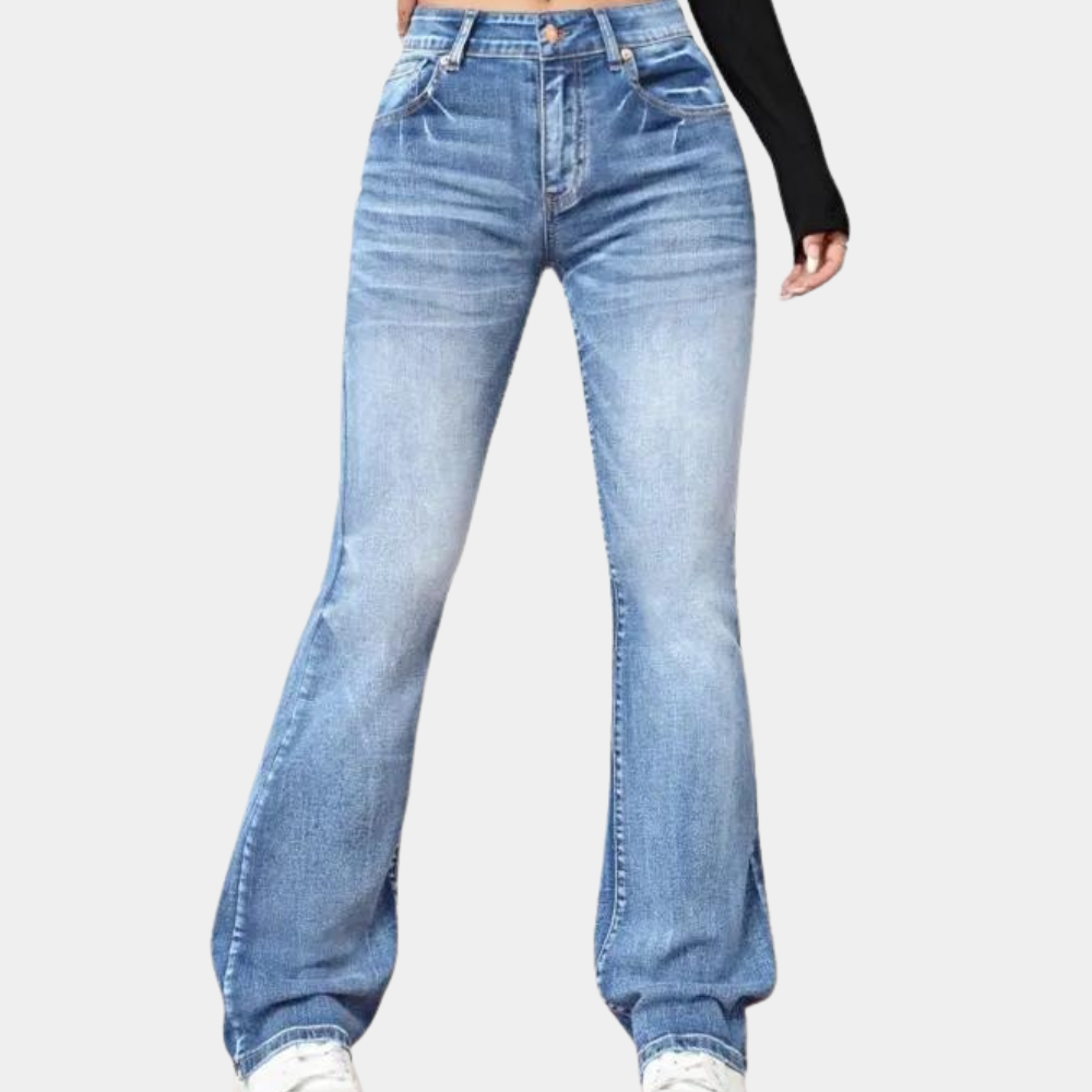 Flared Jeans met Hoge Taille en Wijde Pijpen