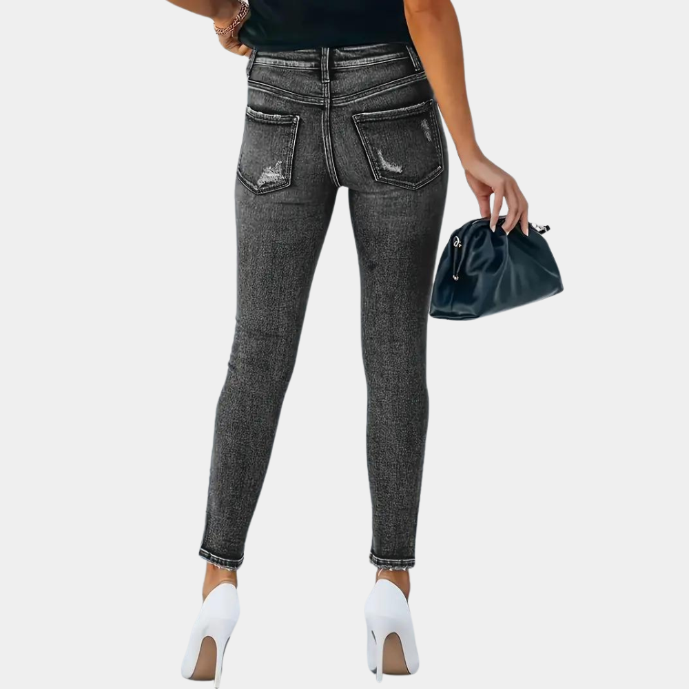 Slim-Fit Jeans met Knoopsluiting