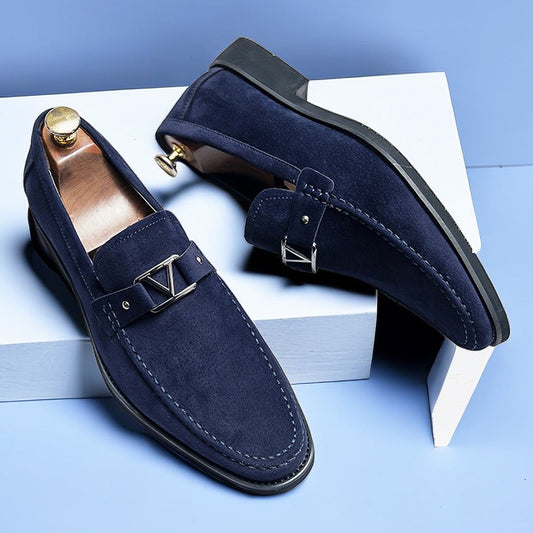 Elegante Heren Loafers met Snelsluiting en Vegan Suède