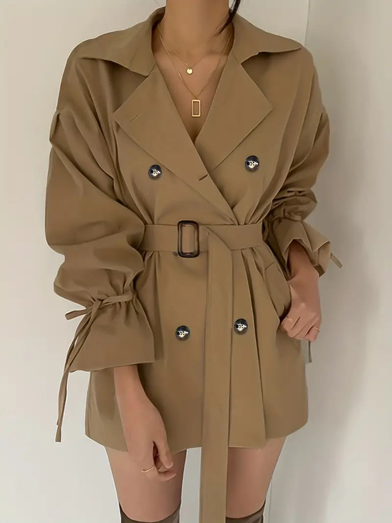 Dames Trenchcoat Jas met Ceintuur en Revers