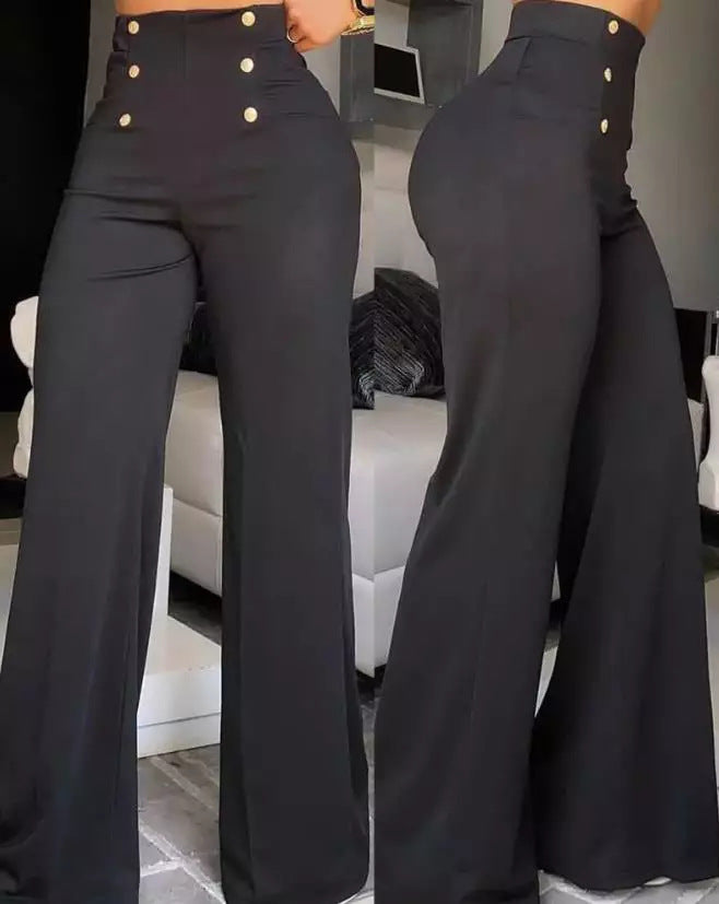 Broek met Hoge taille en Wijde Pijpen