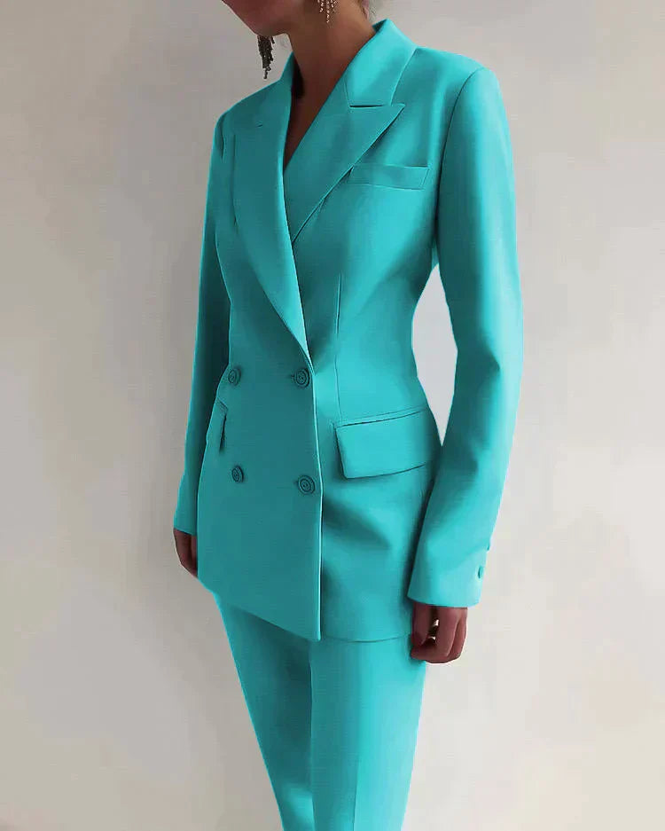 Elegante Blazer & Broek voor Dames - Tweedelige Set