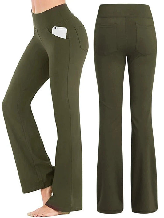 Flared Pants met Hoge Taille en Stretchstof