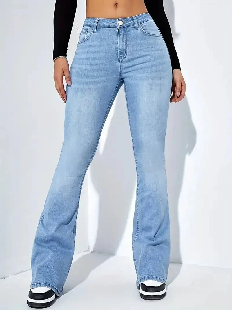 Straight Jeans met Hoge Taille voor Dames