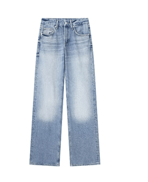 High-Waisted Straight Denim Jeans