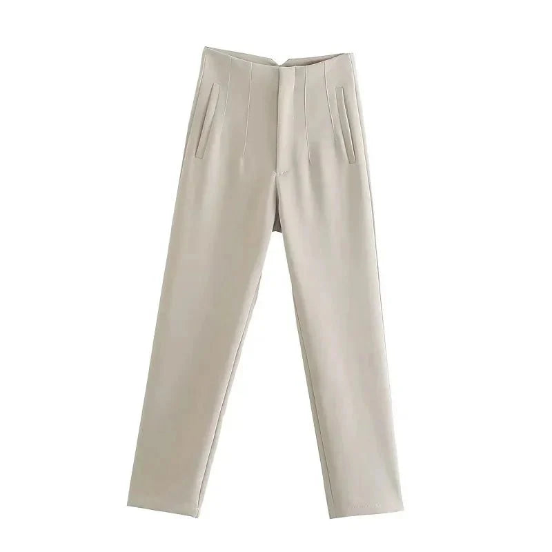 Formele Cropped Broek met Hoge Taille