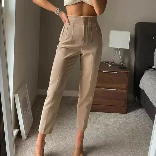 Formele Cropped Broek met Hoge Taille